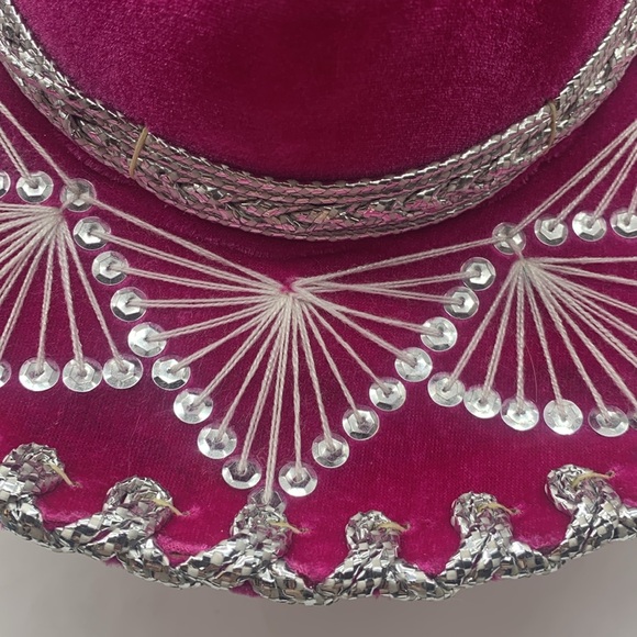 Salazar Yepez Pink Silver Sombrero Hat Made in Mexico HT6832 - Picture 5 of 14
